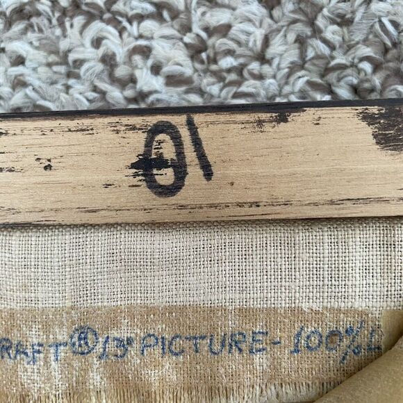 Vtg Paragon Crewel Needlecraft Completed Framed Bunny Flowers MCM Folk Art #0212 - Picture 5 of 6